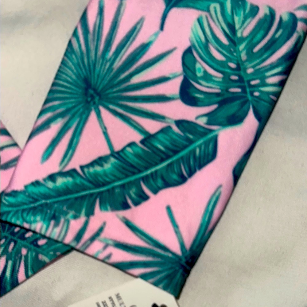 Art Class Green and Pink Bikini Set with Tropical Print - Picture 8 of 9